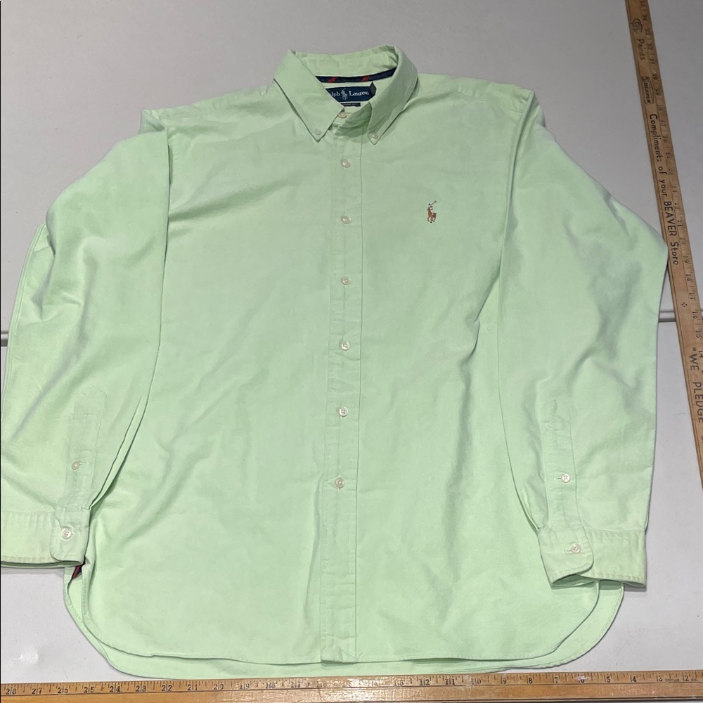 Ralph Lauren Men's size Large Mint Green Oxford Cloth Button Down Shirt